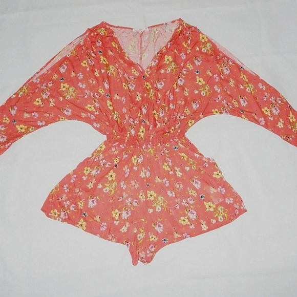 MNG orange floral romper XS - Picture 7 of 11